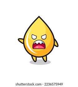 cute honey drop cartoon in a very angry pose , cute style design for t shirt, sticker, logo element
