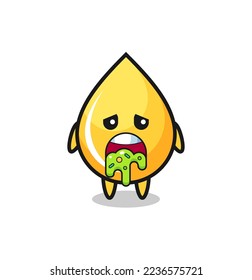 the cute honey drop character with puke , cute style design for t shirt, sticker, logo element