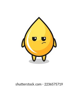 cute honey drop character with suspicious expression , cute style design for t shirt, sticker, logo element