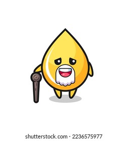 cute honey drop grandpa is holding a stick , cute style design for t shirt, sticker, logo element