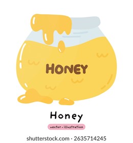 Cute Honey Jar Cartoon bee Vector illustration