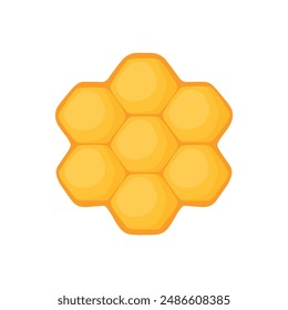 Icono lindo del dibujo del panal de abejas arte del Clip células hexagonales doodle Ilustración vectorial aislada sobre fondo transparente