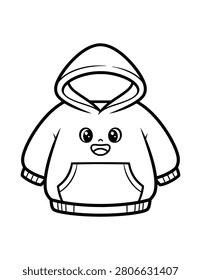 Cute Hoodie Coloring Page