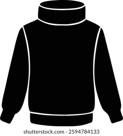Cute hoodie icon vector illustration graphic design in black and white