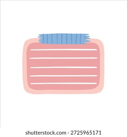 Linda nota Horizontal con cinta decorativa en colores pastel. Ilustración dibujada a mano perfecta para planificadores, recordatorios, diarios y diseños creativos.
