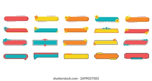 Cute Horizontal Text Box Illustration