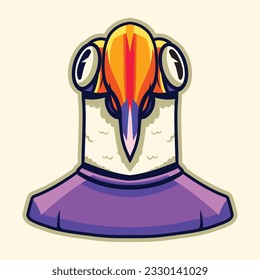 arte vectorial de personaje de hornbill lindo