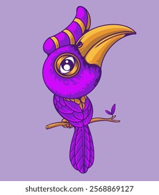 Cute hornbill with purple color.

Very good design for merchandise, logos, character images and t-shirts.