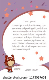 Cute horoscope. Vector card for greeting, decoration, congratulation, invitation.