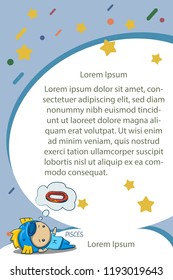 Cute horoscope. Vector card for greeting, decoration, congratulation, invitation.
