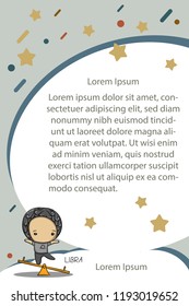 Cute horoscope. Vector card for greeting, decoration, congratulation, invitation.