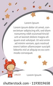Cute horoscope. Vector card for greeting, decoration, congratulation, invitation.