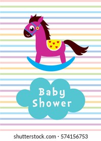 cute horse baby shower card