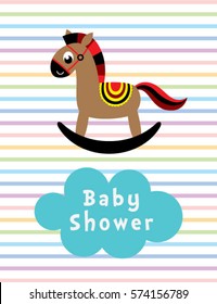 cute horse baby shower card