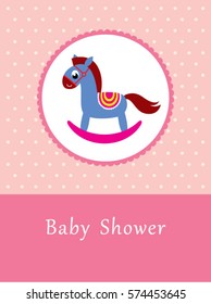 cute horse baby shower card