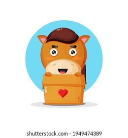 Cute horse in the box