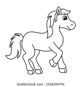 Cute Horse Cartoon Coloring Page Illustration Stock Vector (Royalty ...