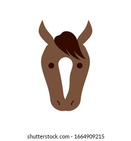 Cute horse cartoon flat style icon design, Animal zoo life nature character childhood and adorable theme Vector illustration