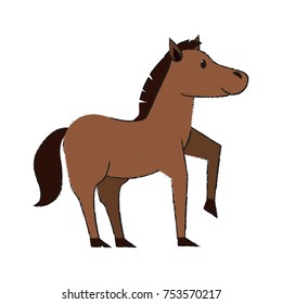 Cute horse cartoon icon vector illustration graphic design