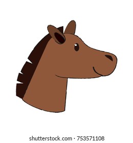 Cute horse cartoon icon vector illustration graphic design