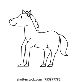 Cute horse cartoon icon vector illustration graphic design