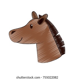 Cute horse cartoon icon vector illustration graphic design