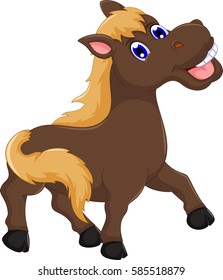 cute horse cartoon posing
