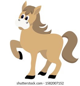 Cute horse cartoon vector. Farm animal illustration.
