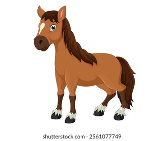 Cute horse cartoon vector illustration