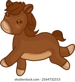 cute horse cartoon vector illustration