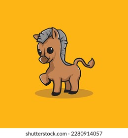Cute Horse Character Icon Vector