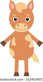 Cute horse children's illustration for design