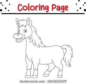 cute horse coloring page for kids
