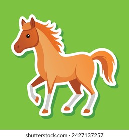 cute horse with colors vector design