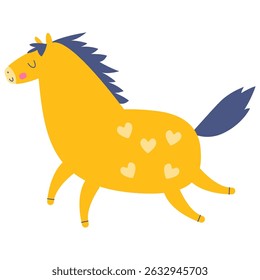 Um cavalo bonito no estilo doodle. Ilustração de vetor cavalo bonito. Design de impressão com animal. Cavalo, símbolo do ano de 2026 de acordo com o calendário chinês. Design de impressão