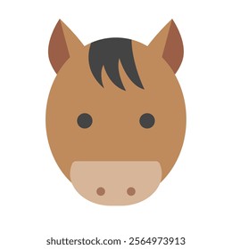 Cute horse face icon. Vector.