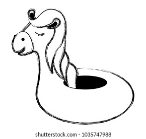 cute horse float icon
