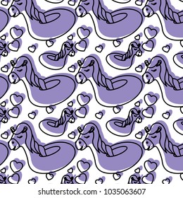 cute horse float pattern background