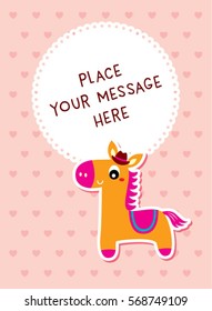 cute horse greeting card