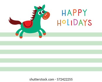 cute horse happy holidays greeting