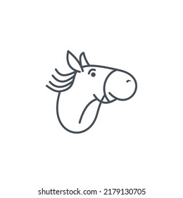 Icono de la línea de la cabeza del caballo