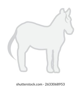 Ilustração de cavalo bonito em cinza isolado no fundo branco