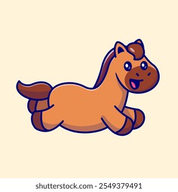 Cute Horse Jumping  Cartoon Vector Icon Illustration. Animal 
Nature Icon Concept Isolated Premium Vector. Flat Cartoon 
Style 