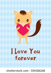 cute horse i love you forever card