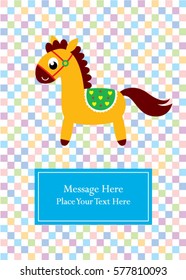 cute horse message book cover vector