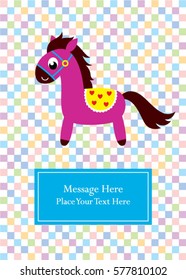 cute horse message book cover vector