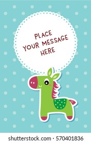 cute horse message card