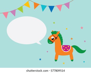 cute horse message greeting card