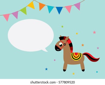 cute horse message greeting card