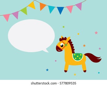 cute horse message greeting card